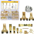 StayUnique1 - 260 PCs Picture Hooks Heavy Duty-- Rustproof Picture Hanging Kit with Saw Tooth, D-Ring, Nails with Screws for Mirrors, Picture Frames & Paintings