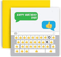 Huxters Birthday Card for Dad and Him – Funny Dad Emoji Keyboard - Funny Card for Dad Texting - 14.8cm (Dad Birthday)