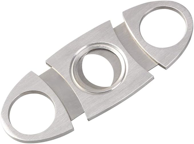 Vicloon Cigar Cutter Twin Stainless Steel, Double Blade Guillotine Scissors, Pocket Cigar Tool, Silver