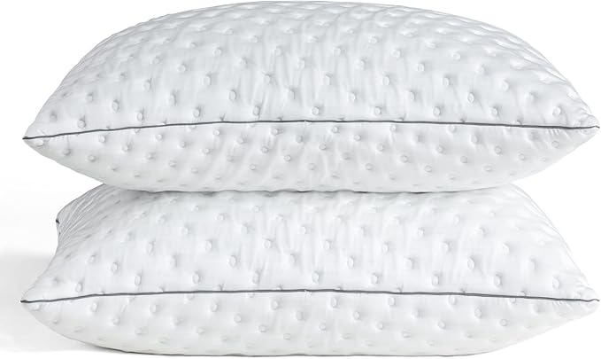BedStory Pillows Pack of 2 - Shredded Memory Foam Pillow for Neck and Shoulder Pain Relief, Hypoallergenic and Cooling Bed Pillow - 50x75 cm, 1 Pair
