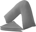 V shaped pillowcase cover, 100% Poly-cotton Back & Neck Support Orthopaedic Pregnancy/Nursing V Pillowcase cover only (Gray)