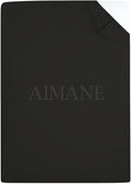 AIMANE® Non Iron Percale 4FT Small Double Fitted Sheet Poly Cotton Easy Care Non Iron Percale 4FT Fitted Bed Sheets Small Double (Black)