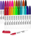 Shuttle Art 24 Colours Permanent Markers, Fine Point Assorted Colours, Works on Plastic, Wood, Stone, Metal and Glass for Doodling, Colouring, Journaling for School Office Home