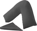 Comfy Nights Orthopedic V Shape Pillow Extra Support For Head, Neck & Back with Free Cover - Charcoal