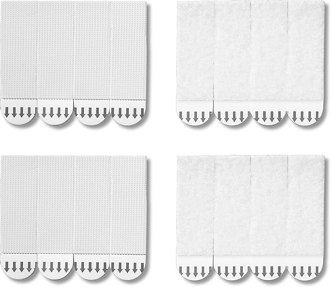 JELLYSUB 32-Pairs(64 Strips) Medium Picture Hanging Strips Heavy Duty, Hook and Loop Tape Damage Free, Water-Resistant Adhesive for Frame Hanging and Christmas Decorations