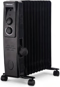 Belaco Oil Filled Radiator 11 Fins, Portable Electric Heater with Adjustable Thermostat, 3 Heat Settings, Overheat Protection, 2500W, Heavy-Duty Castors