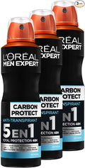 L'Oréal Men Expert Carbon Protect Ice Fresh 5-in-1 Men's Spray Pack of 3