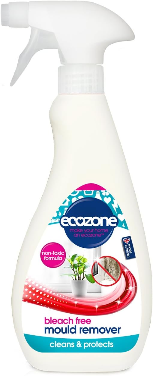 EcoZone Mould Remover, Bleach Free Anti-Bacterial Non Toxic Eco Formula, Cleans & Protects, Prevents Mouldy Re-Growth, Safe for Most Home Surfaces, Vegan Friendly (500ml Spray)