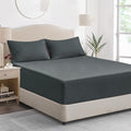 King Size Fitted Sheet Deep - Dark Grey Kingsize Bed Sheet Extra Deep Pocket 16 inch (40 cm), Soft Brushed Microfiber Mattress Bottom Bedding Sheet, 150x200cm