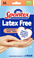 Spontex Latex Free Gloves | Medium | Hypoallergenic for Sensitive Skin | 1 Pair