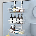 Hanging Shower Caddy, Over Door Shower Shelf 3 Layers, Bathroom Shelves No Drilling (White - 3 layers)