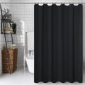 Black Shower Curtain, Mould Proof and Mildew Resistant Washable Polyester Bathroom Curtains w/12pcs Hooks (71x71inch,180x180cm)