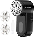 Fabric Shaver, HOMEASY Portable Lint Remover Debobbler Clothes Shaver, Bobble Remover for Clothes Adjustable 2 Speed Lint Shaver with 3 Blades Included (Black)