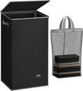 SOLEDI Laundry Baskets with Lid 100L Large Laundry Bin, Washing Baskets for Laundry with Removable Bag - Foldable Dirty Clothes Laundry Baskets for Bedrooms (Black)