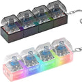 2PCS Fidget Keyboard, Keyboard Fidget, Multi-functional Keychain with Lamp Clicker Decompression Gift for Boys Girls While Away Time Easy to Carry