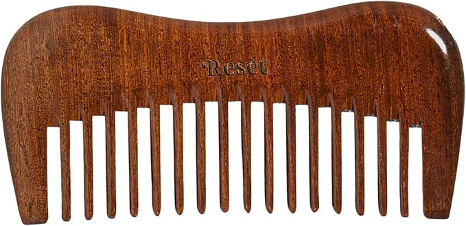 100% Natural Handmade Sandalwood Comb | Soft Wide Tooth Wooden Comb for Wet and Dry Hair | Eco-Friendly Anti-Static for Massage | Wooden Hair Detangler for Men and Women