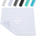 XIYUNTE Shower Mat Non Slip Anti Mould - 53 x 53cm Square Bath Mat Non Slip Shower Mats for Inside Shower, Anti Slip Shower Mat with Strong Suction Cups & Drain Holes, Machine Washable, Clear