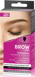 Schwarzkopf Brow Tint Light Brown, Permanent Eyebrow Colour for up to 10 Applications, Lasts up to 4 Weeks and Covers Grey Hairs, Waterproof & Smudge-proof, Vegan Formula, 10 ml
