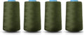 Realm Overlocking Sewing Machine Polyester Thread x Four 5000 Yards Cones White Black Natural Navy Red Grey (Army Green)