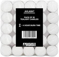 Pack of 50-4 Hour Burning Time Unscented Tea Lights, Great for Centrepieces, Weddings, Christmas, Spa, Dining Table and Home Décor