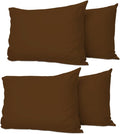 Pillow Cases 4 Pack Brown, Soft & Breathable 100% Brushed Microfiber Pillowcase. Anti-Allergic & Machine Washable with Secure Envelope Closure, Multicolor, UK Size 50 × 75 cm