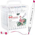 Ohuhu Water-Based Markers 60 Colours, Dual Tip Colouring Pens for Anime and Manga, Sketching, Drawing, Art Markers Set with 1 Colourless Blender and Storage Base, Odourless & Non Toxic