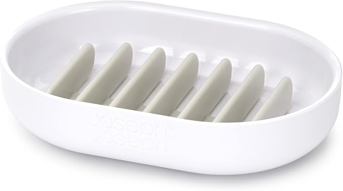 Joseph Joseph Duo Quick-drain Soap Dish holder with removable drying rack, White