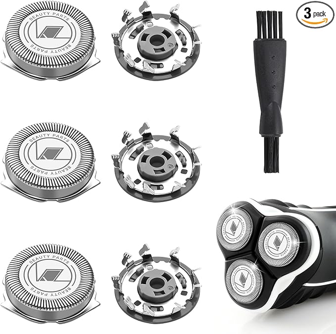 3 Pack Replacement Shaver Heads for Philips, Compatible with Series 1000, 2000, 3000, Replacement Blades for Philips with Cleaning Brush, Compatible with Phillips Series AT8xx, AT7xx, PT7xx