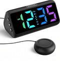 Netzu Loud Alarm Clock for Heavy Sleepers, Vibrating Alarm Clock with Bed Shaker, RGB Led Display, Dual Alarm, 5 Dimmers, 4 Volumes, Bedside Clocks for Hearing Impaired Elderly Teens (Black)