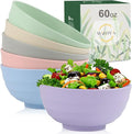Wrova Ramen Bowl Sets 6 PCS Unbrakable Plastic Bowl 60 OZ Lightweight Ramen Bowl, Microwave Safe Bowls for Kitchen, Reusable Big Bowl Sets, Large Plastic Bowls for Serving Ramen and Fruit - Colorful