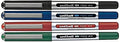 uni-ball UB-150E Liquid Ink Rollerball Pen - Fine 0.5mm Tip - Black, Blue, Green, Red - Pack of 4