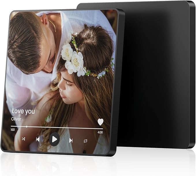 Custom Music Fridge Magnets Personalised Fridge Magnets, Christmas Valentine's Anniversary Birthday Gifts for Couples Her Him Mom Women Wife, Music Gifts with Photo, Song & Album Cover