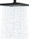 Hibbent Rain Shower Head 8 Inch, Stainless Steel Cover Rain Shower Head, Square Built-in Shower Heads, Swivelling Beam Angle, Lush Shower Experience, Easy Installation, Black