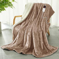 Heated Blanket 130 x 180 cm – Flannel Electric Blanket 6 Heat Settings & 10-Hour Auto-Off Timer, Overheat Protection, Machine Washable, Beige