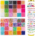 2400pcs Pearl Beads for Jewelry Making - 48 Colors 6mm Plastic Colorful Round Glass Spacer Imitation Dyed Faux Pearls for Bracelets, DIY Crafts, Gifts