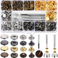 120pcs Snap Fasteners Copper Bronze Snap Fasteners for Purse Leather Wallet Craft Jacket (12.5mm)