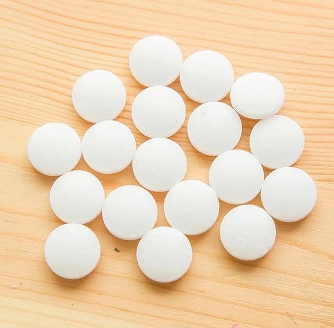 Pack of 50 Moth Balls, Old Fashioned Moth Balls, Balls For Moth Protection In Wardrobes, Drawers, Storage Boxes, Outdoor protection