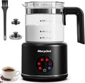 Milk Frother Electric 6 in 1 - Morpilot 500ml Automatic Milk Frothers Large Capacity Milk Steamer Visual Glass Hot Chocolate Maker Milk Warmer and Foamer for Coffee Latte