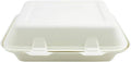 Biodegradable Sugarcane Clamshell Takeaway Box 9 x 6 Inch - Pack of 50 - Eco-friendly Packaging