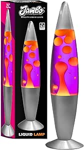 Jambo 16" Beautiful Lamp- Purple with Yellow/Orange Wax, Relaxing Liquid Light, Night Light Nightlight, Home Decor Living Room Office Bedroom Lamp for Adults Teens Kids Magma Motion