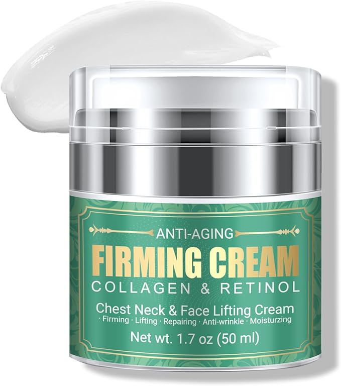 Anti Aging Firming Neck Cream, 5-IN-1 Face Tighten and Lift Neck Cream, Anti Wrinkle Neck Retinol & Collagen Cream, Chest Neck & Face Lifting|Repairing|Moisturzing Skin Care (Green, One Size)