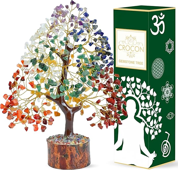 Valentines gifts for her 7 Chakra Crystal Tree Birthday Gift for Women & men Crystal Tree of Life Sister birthday gifts Home Decor Healing Crystals for Mom Positive Energy House Warming Gift Women