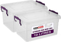 Best House 2 PCS Clear Plastic Storage Box with Lids, Storage Containers Use for Home, office, Kitchen, Toys and Goods (10 Litres)