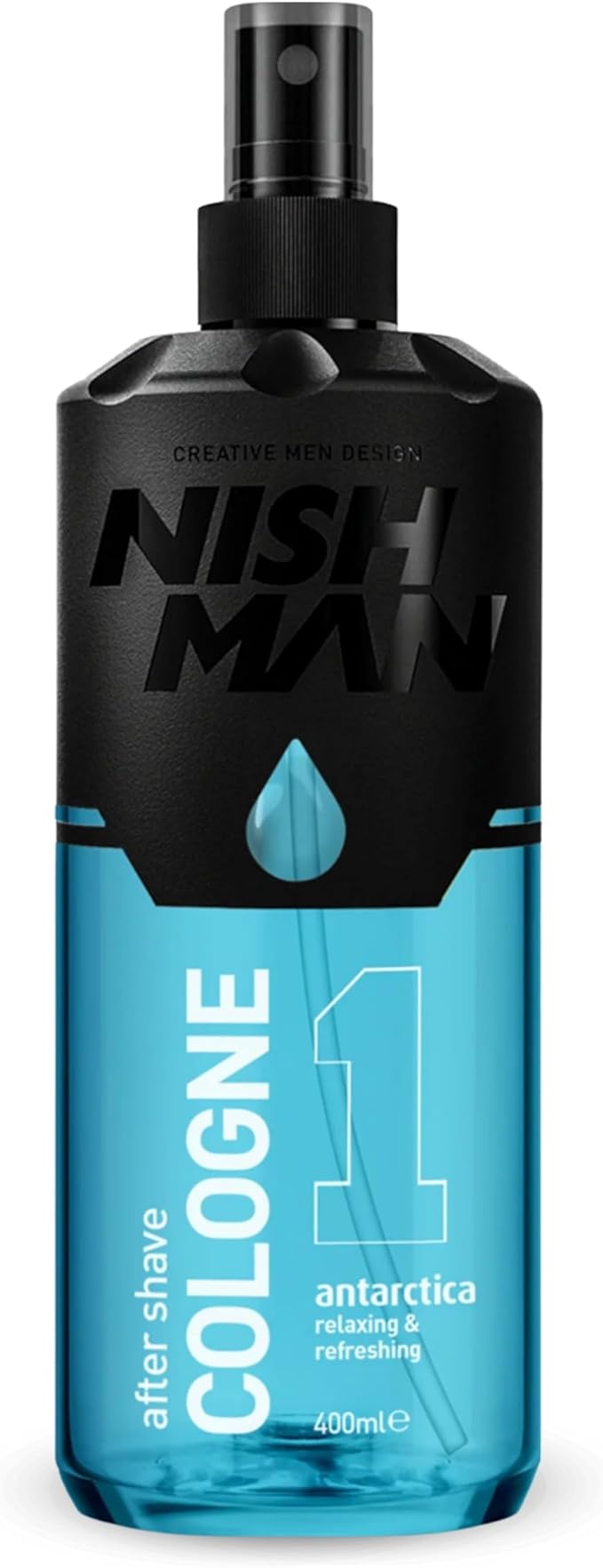 NISHMAN Aftershave Cologne 01 - Antarctica 400ml – Refreshing After Shaving Spray Lotion for Men – Scent of Citrus, Grapefruit, Tangerine, Sea Water - Mens After Shave Cologne