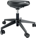 Leitz Ergo Height Adjustable (46-59cm) Stool On Wheels - Dual Density Foam Seat Cushion, Ergonomic Saddle Stool for Home, Office, Professionals and Hobbyists, Ergo Range, Black, 65780095