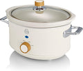 Swan SF17021WHTN Nordic Slow Cooker with 3 Temperature Settings, Removable Dishwasher Safe Ceramic Pot and Glass Lid, Up to 4 Portions, 3.5L, White