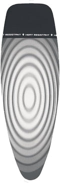 Brabantia 2mm Built-in-Foam Ironing Board Cover with Parking Zone (D Board/Titan Oval) Heat-Resistant, Non-Slip, Cord Fastener
