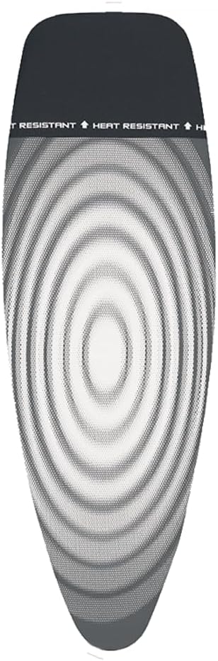 Brabantia 2mm Built-in-Foam Ironing Board Cover with Parking Zone (D Board/Titan Oval) Heat-Resistant, Non-Slip, Cord Fastener