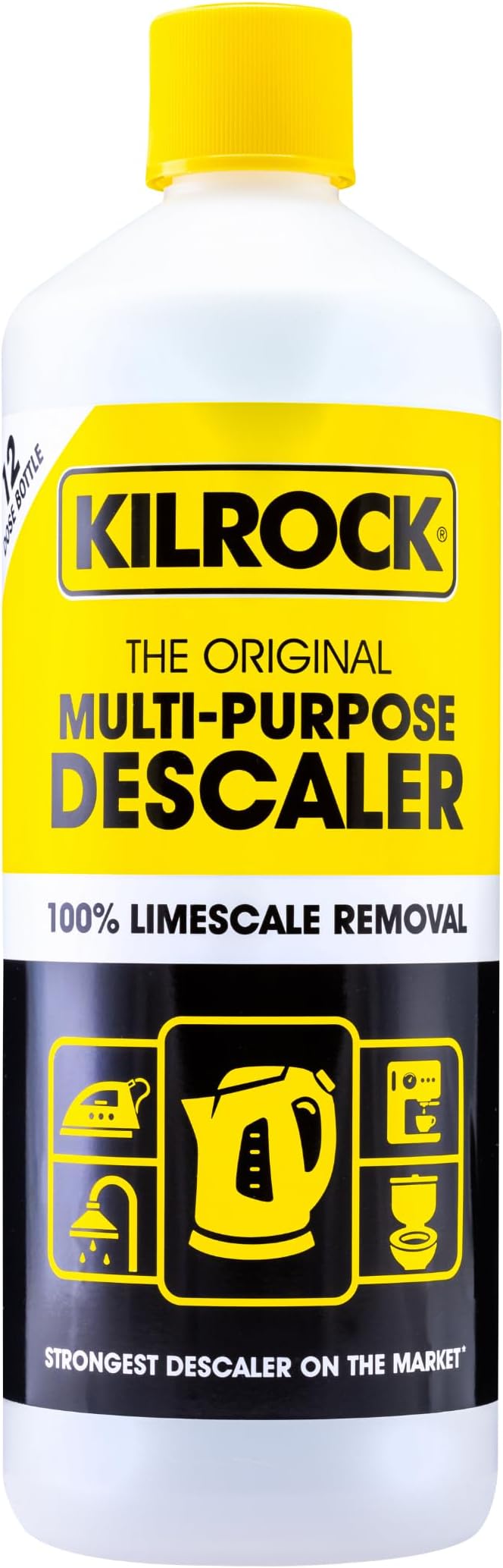 Kilrock Mega-K Multi-Purpose Descaler 1 Litre (12 Doses) - Limescale Descaling for Kettles, Shower Heads & Coffee Machines - Biodegradable and Phosphate Free