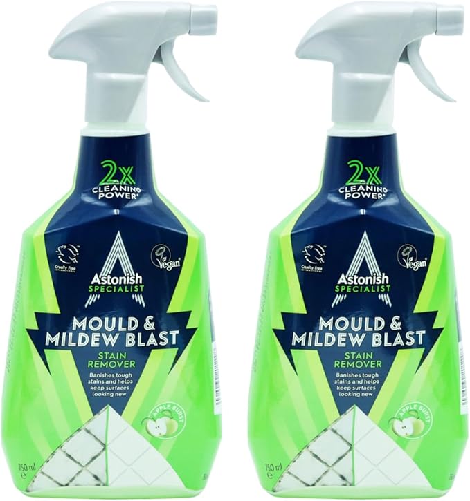 Astonish Specialist Extra Strength Mould & Mildew Stain Blaster Spray, for Fast Mould Removal, 2 x 750ml